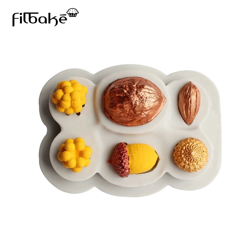 3D Орех грецкий орех в форме силиконовая форма для торта с помадкой шоколадного