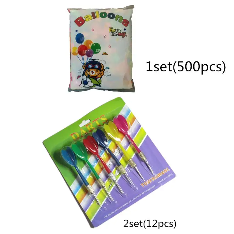 

Carnival Games Darts Balloons, 500Pcs Circus Decorations Christmas Balloons with 12Pcs Darts for Carnival Party Supplies