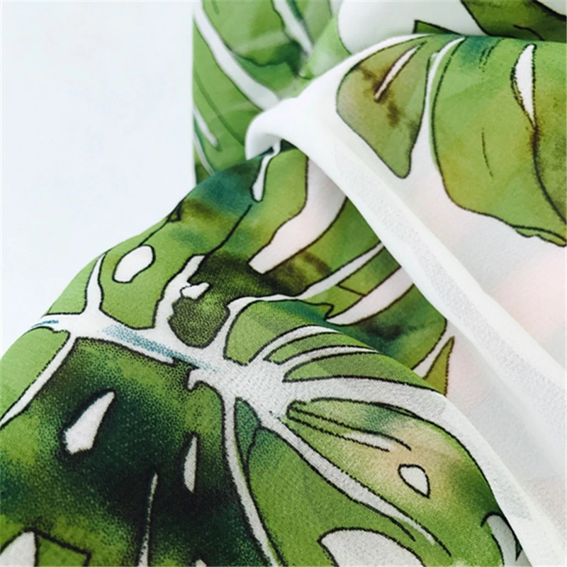 Шифоновая туника с принтом пальмы бикини кафтан парео Женская купальник