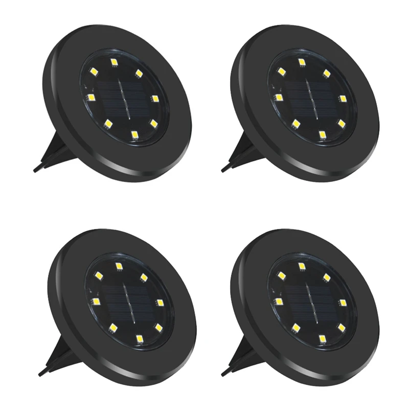 

Solar Ground Lights, 8LED Solar Pathway Waterproof Garden Landscape Lighting for Yard Deck Lawn Patio (4 Pack)