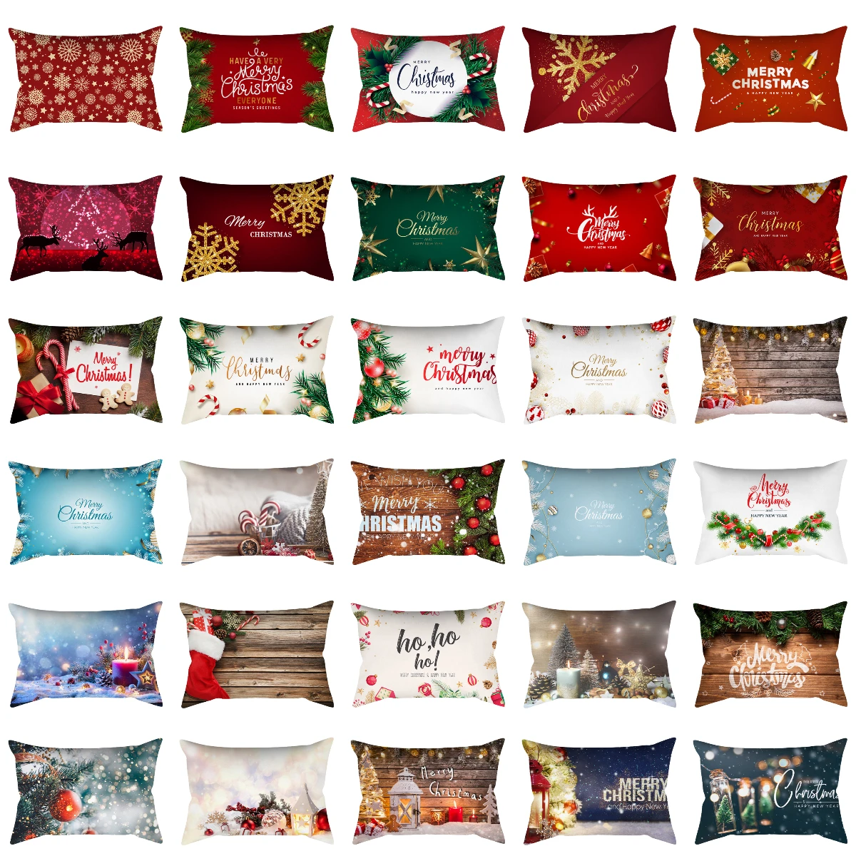 2021 New 30X50CM Christmas Decorative Pillowcase Gold Snowflakes Sofa Waist Pillows Cover Livingroom Lumbar Cushions Home Decor