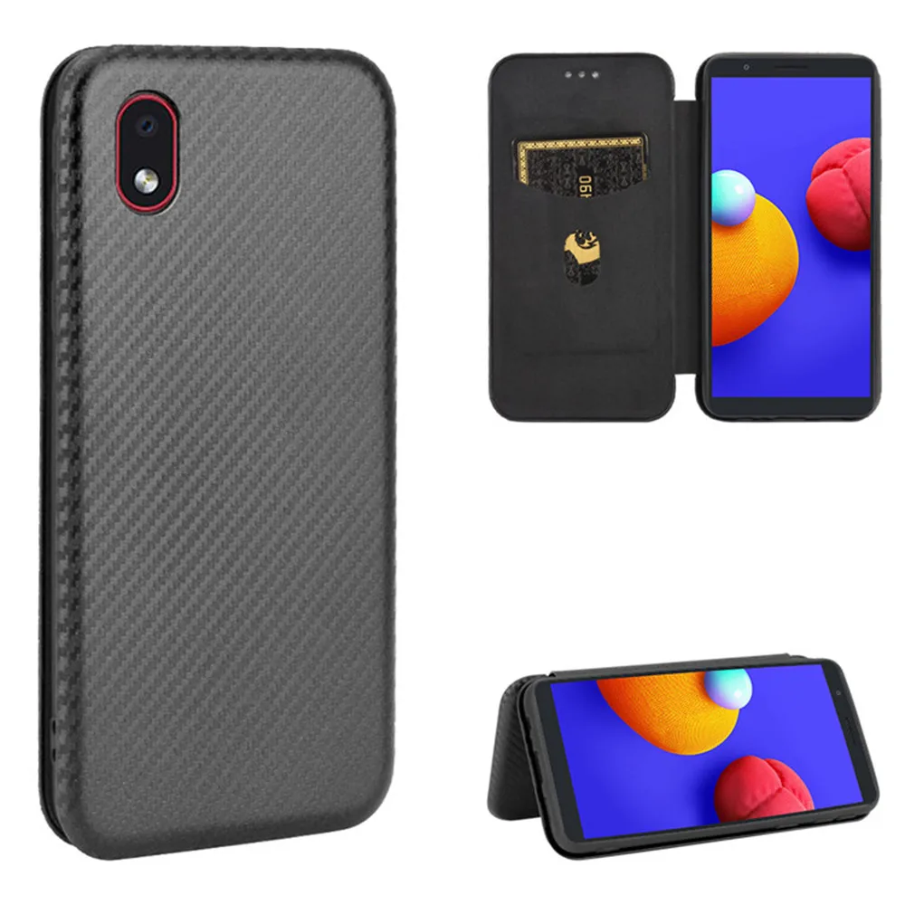 

Чехол-книжка для Samsung Galaxy A01 Core, Роскошный чехол из углеродного волокна с магнитной адсорбцией для Samsung M01 Core A 01 M 01, чехлы для телефонов