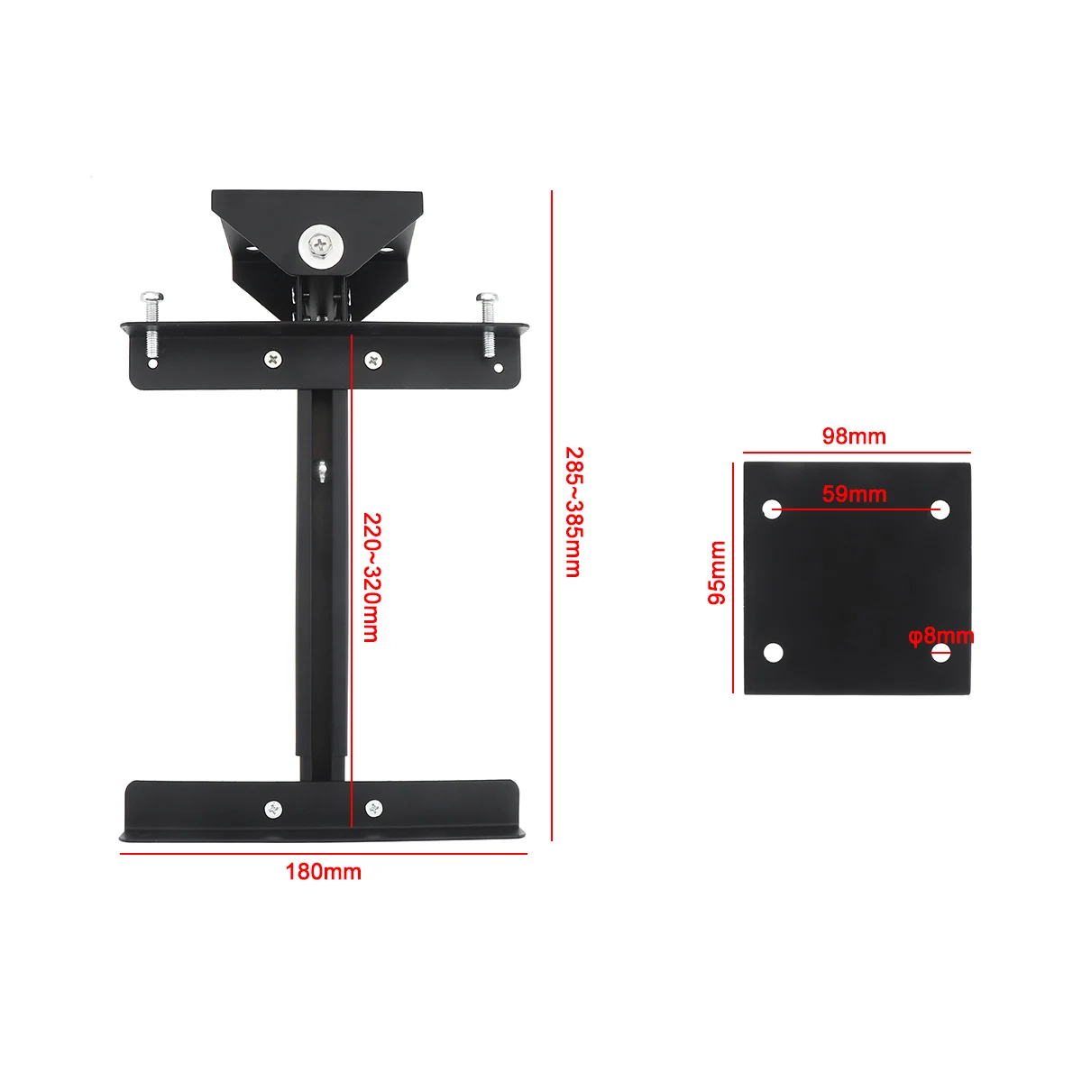 Универсальный металлический телескопический кронштейн для динамика 2 шт.