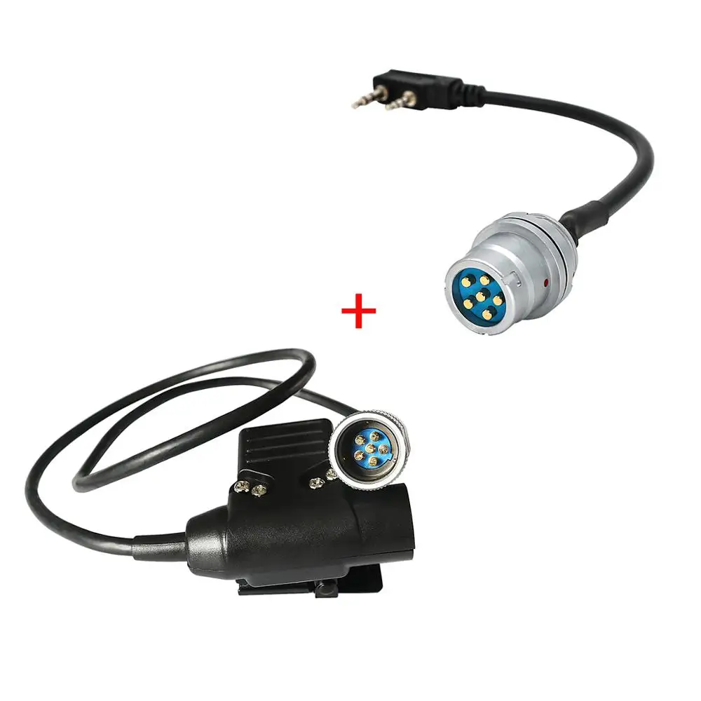 

U94 6 pin PTT+U-283 / U 6 pin plug turn to Kenwood walkie-talkie connector for PRC152 PRC148 Dummy case Tactical headset adapter