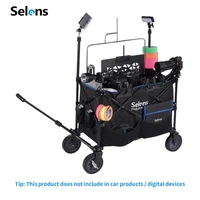 selens foldable outdoor tool cart multifunctionstorage box with 360 universal wheel photo studio light stand photography acces