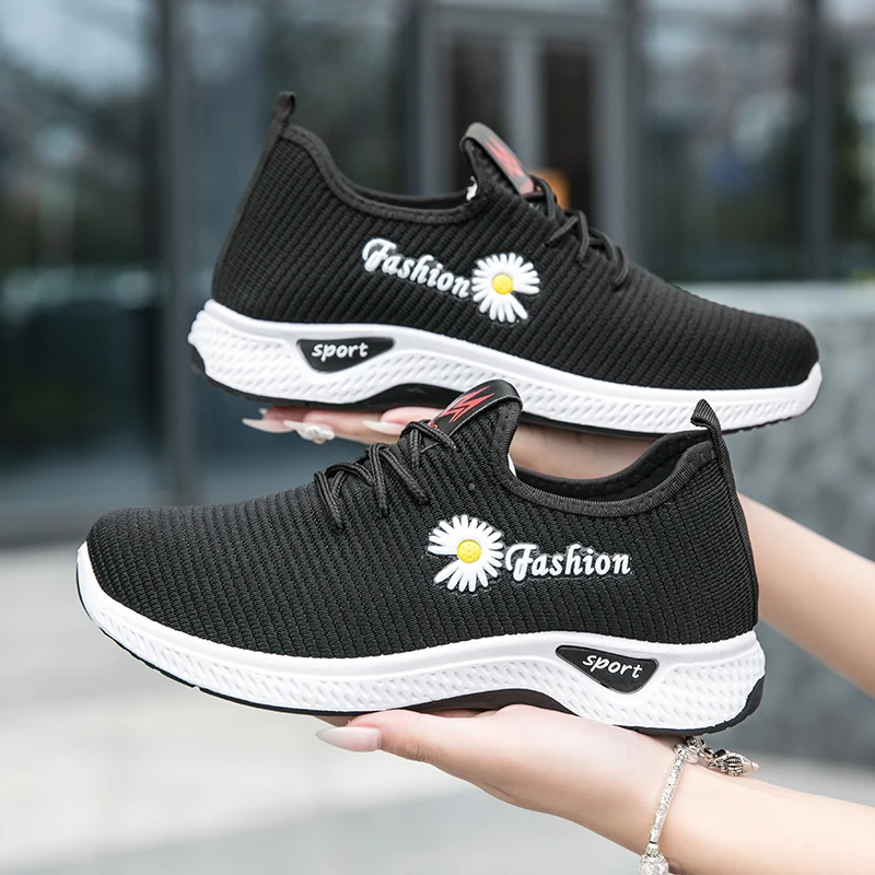 

Women Summer Leisure Walking Shoes Girl Breathable Running Cute Soft High Flats