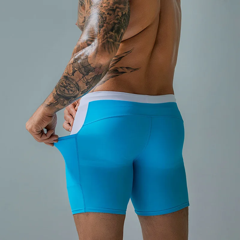 Men Swim Briefs Sexy Swimsuits Quick Dry Gay Swimwear Surf Board Swimming Trunks Beach Shorts Low Rise Bathing Boxers