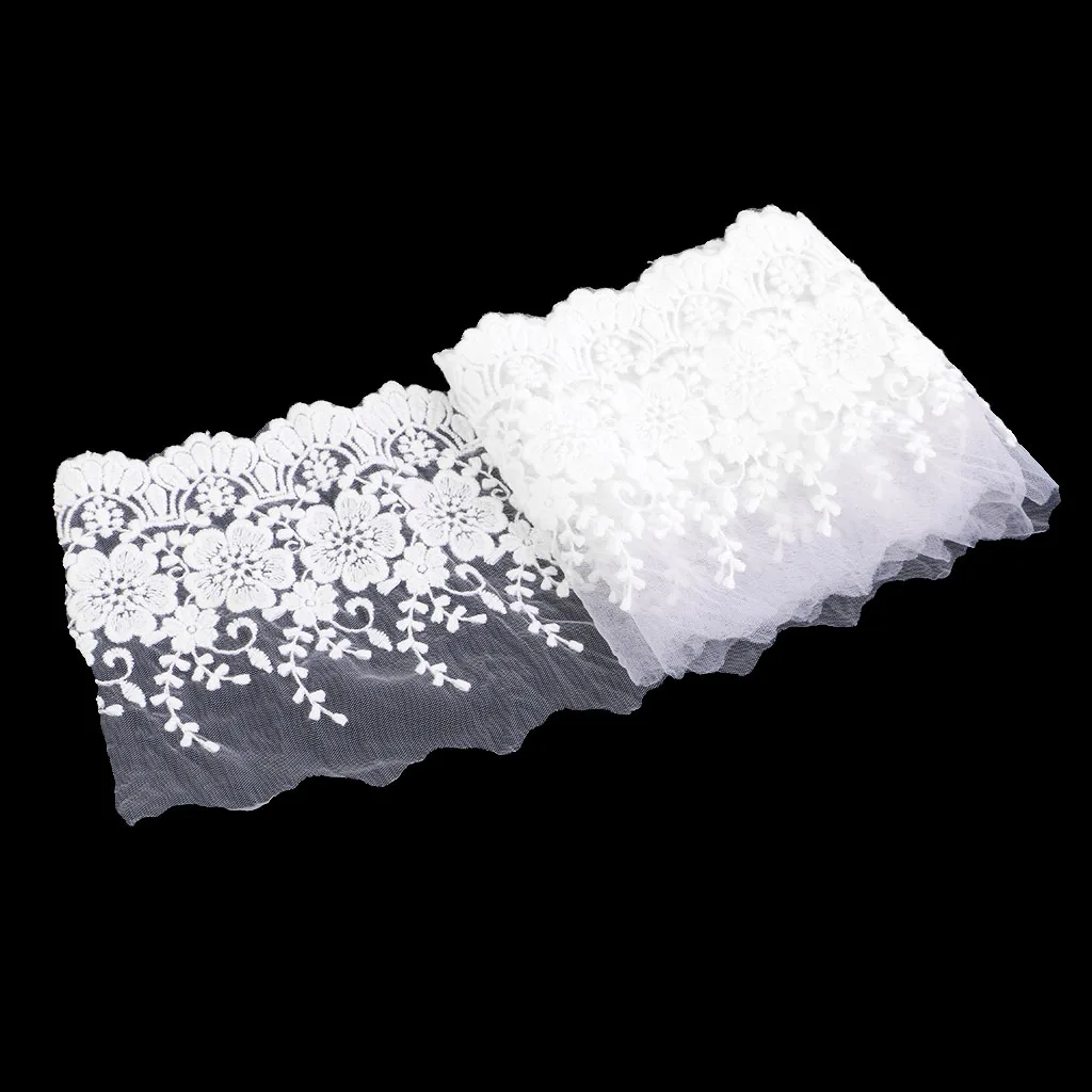 

1 ярд, кружевная лента, винтажное цветочное Свадебное кружево для украшения поделок, бежевый/белый на выбор