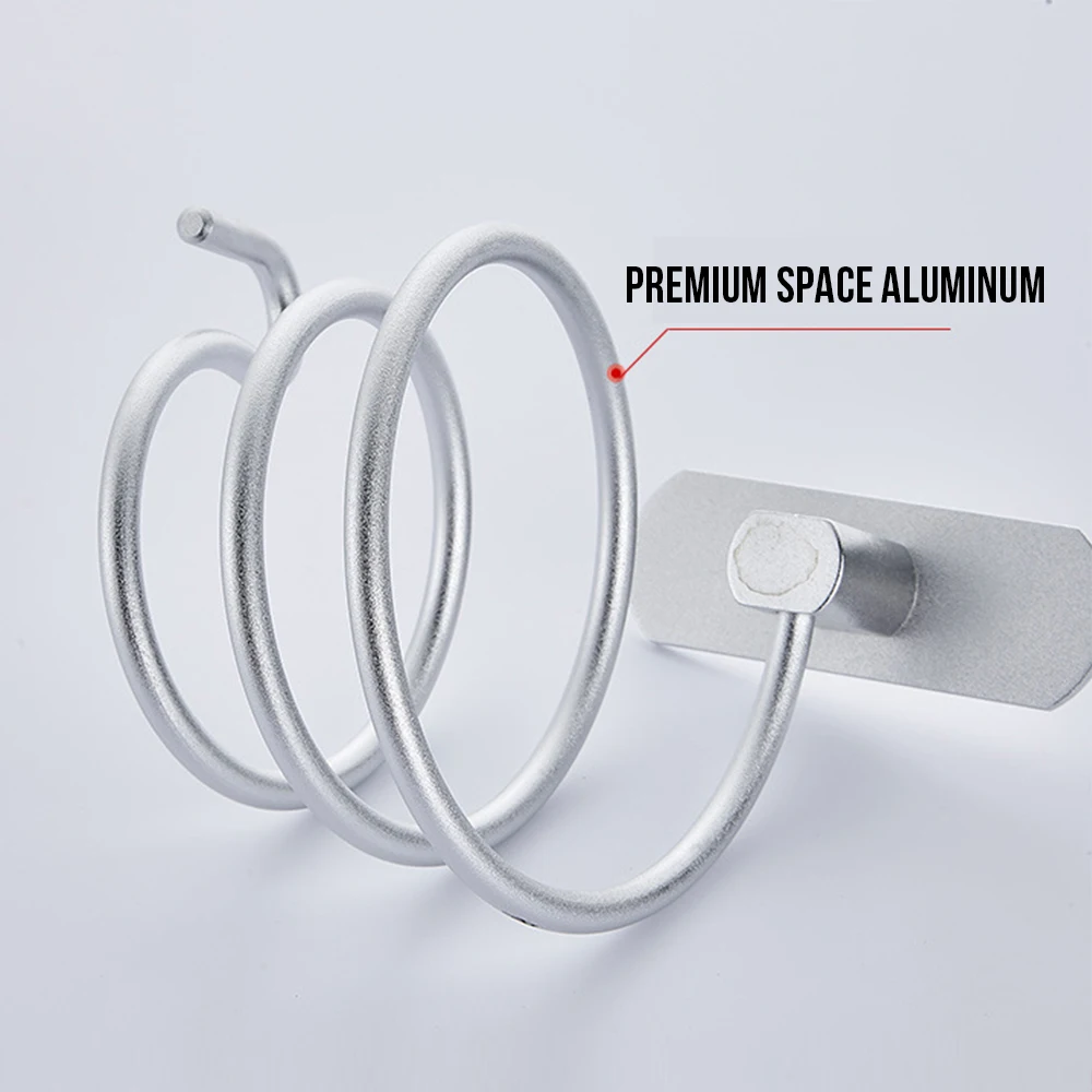 

Adhesive Wall Hanging Hair Dryer Holder Bathroom Shelf Punch-Free Bathroom Storage Metal Rack Bathroom Barber