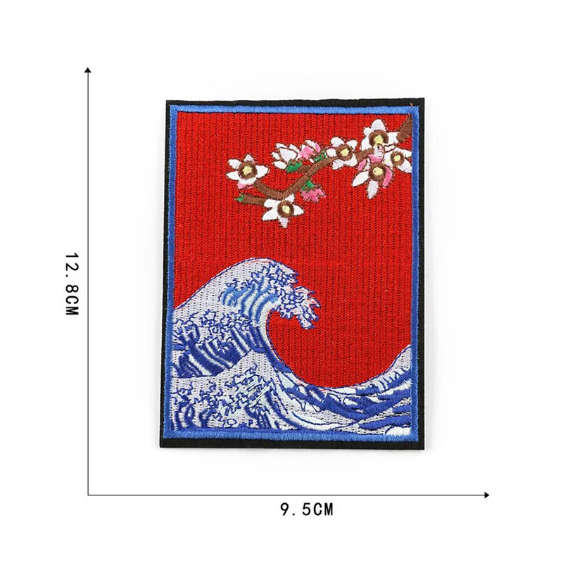 Нашивка с вышивкой в японском стиле для одежды аппликация сделай сам наклейка