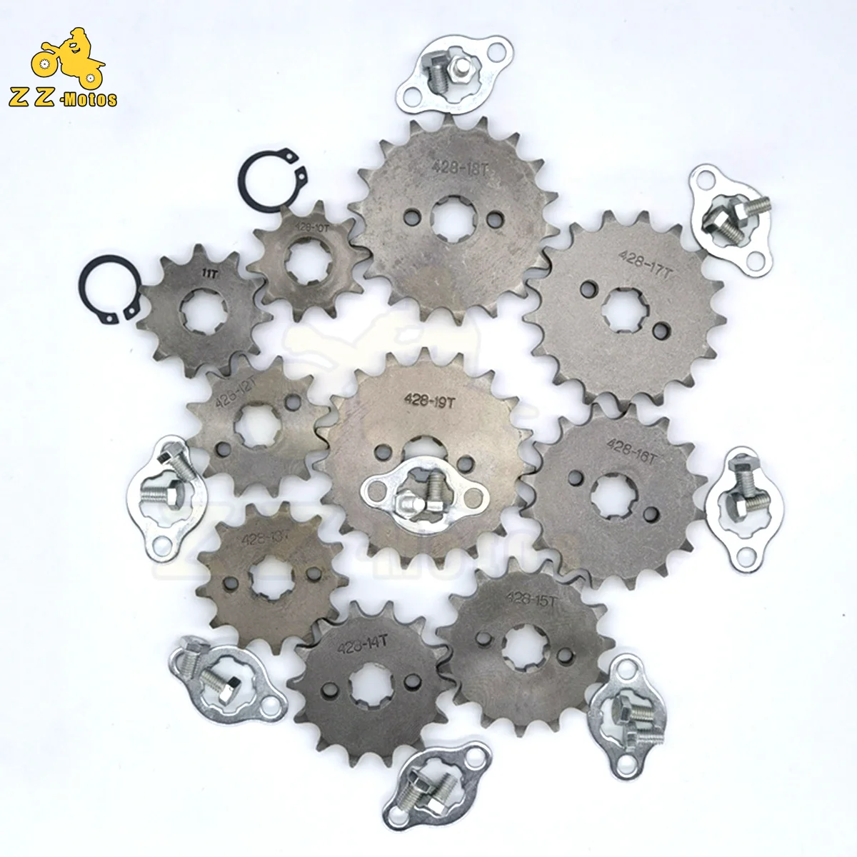 

428 # 17mm Front Engine Sprocket 10t To 19T Teeth, Used For Mud Pit Bicycle ATV Four Wheel Kart Children's Car Motorcycle