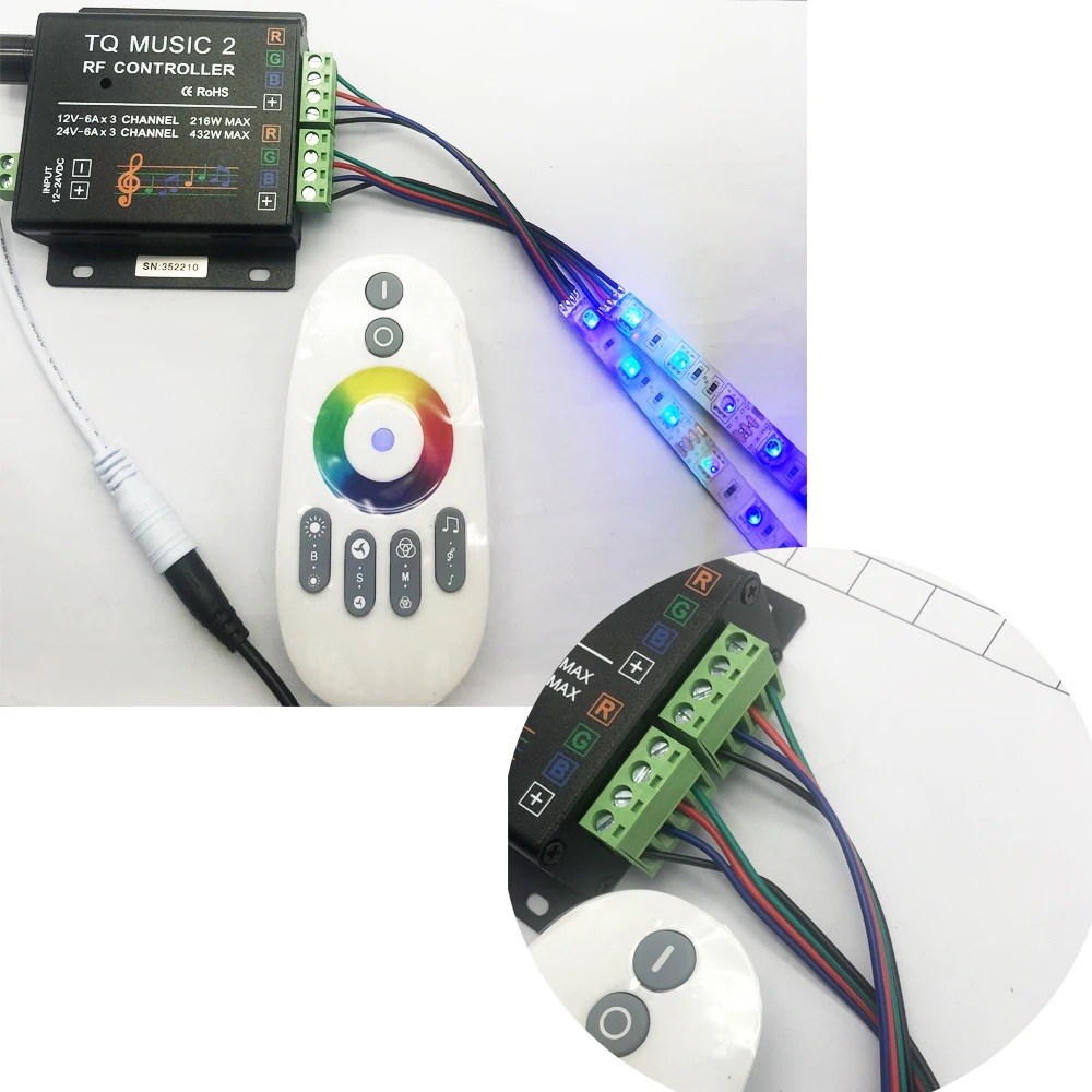 DC12-24V 18A RGB звук музыки с РФ Беспроводной пульт дистанционного управления для
