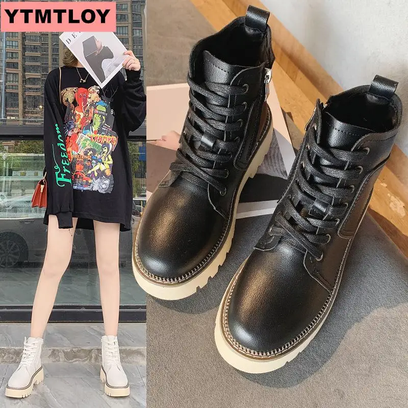 Модные ботильоны Зимние Женские ботинки из искусственной кожи Рабочая обувь с