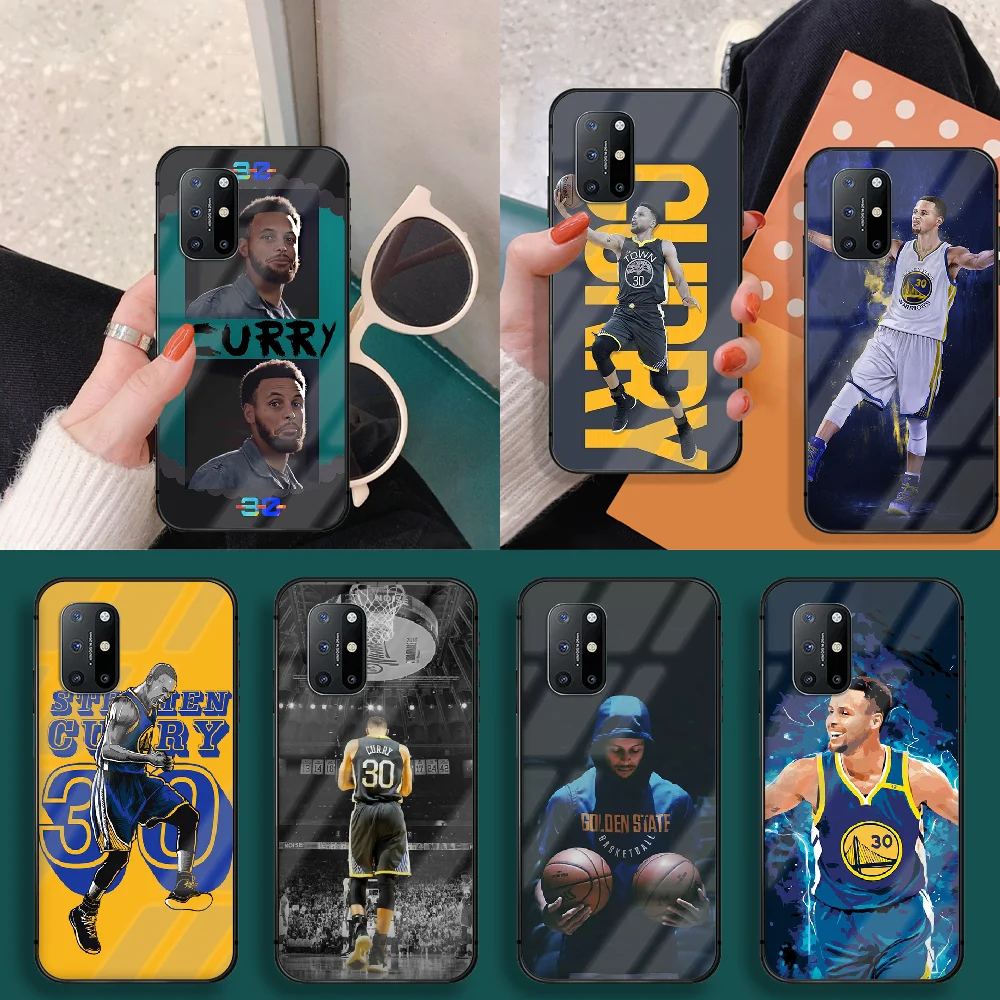 

Basketball Stephen 30 Curry Phone Tempered Glass Case Cover For Oneplus 5 6 7 8 9 T Pro Nord Fashion Luxury Silicone Black Etui