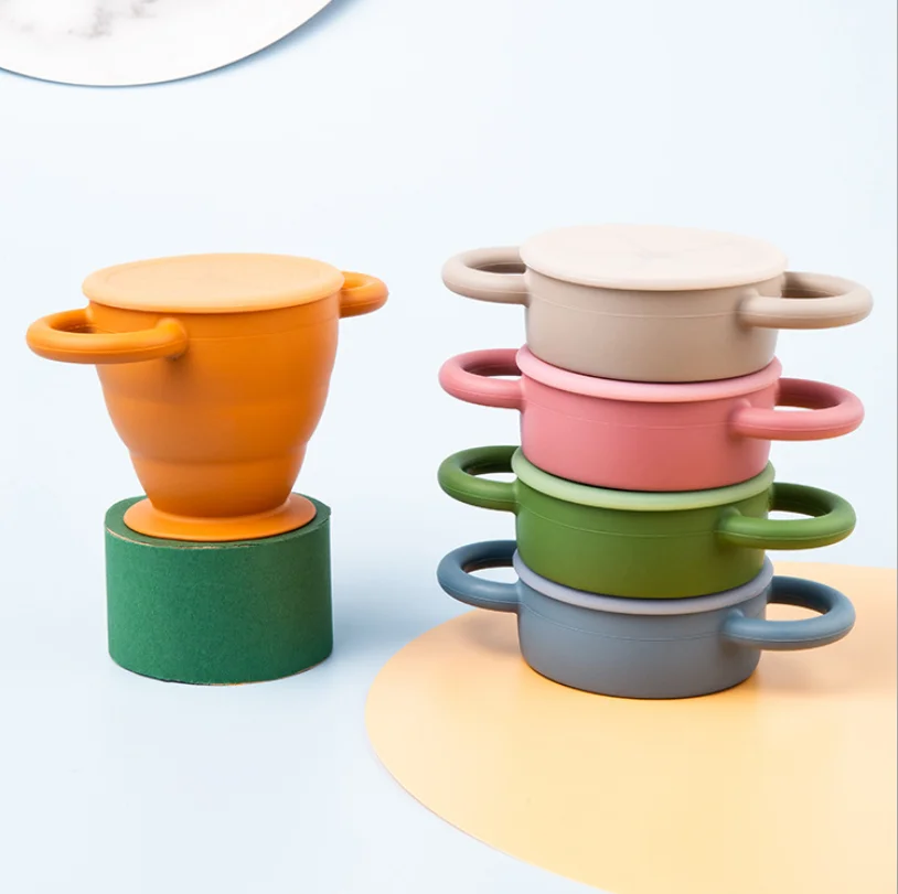 

Retractable Cup Baby Silicone Snack Cups Foldable Cups on The Go For Easy Storage Food Cups No Leaks No Hand Injury Silicone Cup