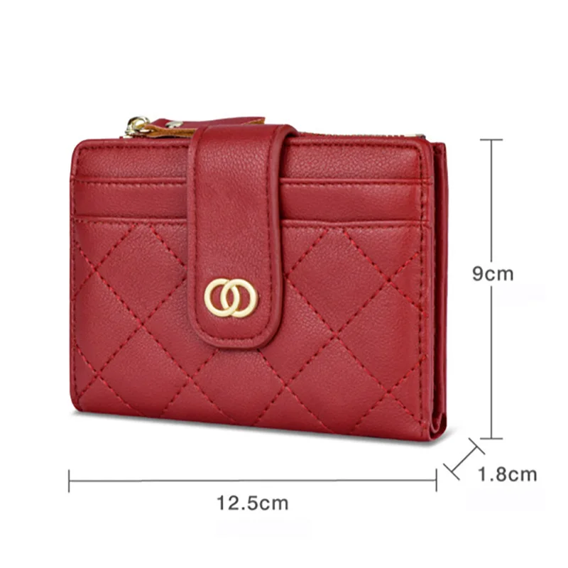 Женский мини-кошелек маленький тонкий кошелек двойного сложения с отделением