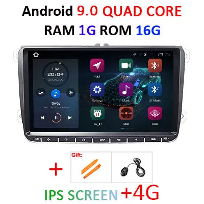 DSP Android 9,0 2G ram Авто gps для VW PASSAT B6 B7 V7 Golf 5 6 Tiguan Bora Fabia быстрая для сиденья Leon Altea Toledo радио без DVD - Цвет: 9.0 1G 16G IPS