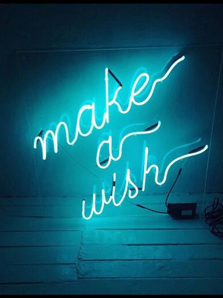 

Neon Sign For make a wish handcraft Glass Tubes Lamp Beer bar Home Bar Neon Light Sign Tube Neon Shop Neon Window Lights beer