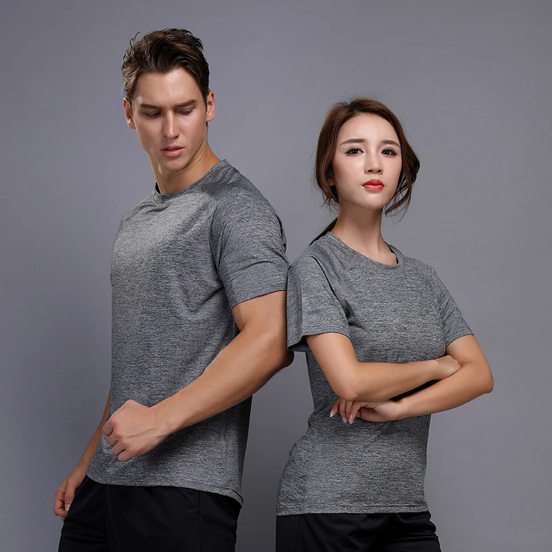 

Men Women Quick Dry Short Sleeve T Shirt Sport Gym Fitness Tops Shirts Training Running Breathable Sportswear Workout Shirt
