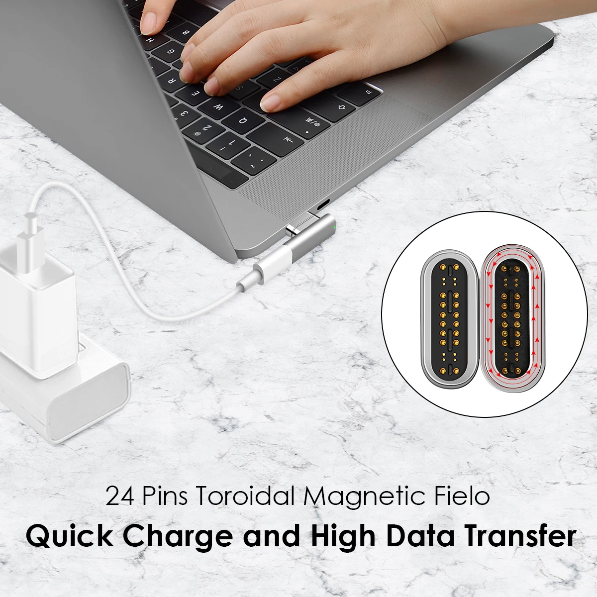 24 шпильки Тип C разъем с разъемом MagSafe для Поддержка до 100W 40 ГБ/сек. PD передачи данных 5K @ 60 Гц видео Выход USB-C кабель Высокое качество
24 шпильки Тип C разъем с разъемом MagSafe для Поддержка до 100W 40 ГБ/сек. PD передачи данных 5K @ 60 Гц видео Выход USB-C кабель Высокое качество