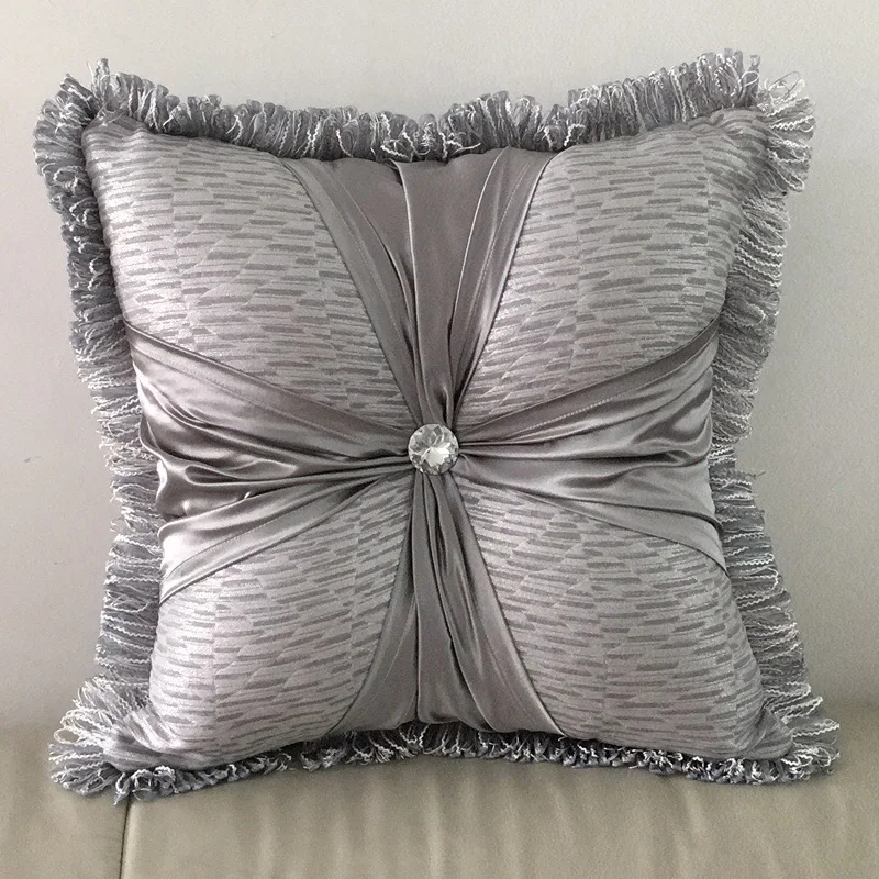 

NEW Europe linen square pillow cushion velvet add filling tassel handmade home car bed sofa living room dec wholesale FG1330
