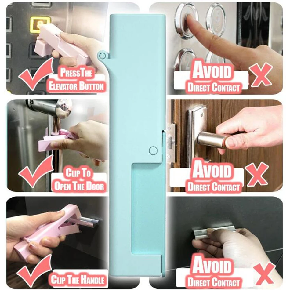 

New No Touch Portable Anti Bacteria Elevator Button Drawer Door Handle Assistant Protection Hand Personal Care Appliance Holders