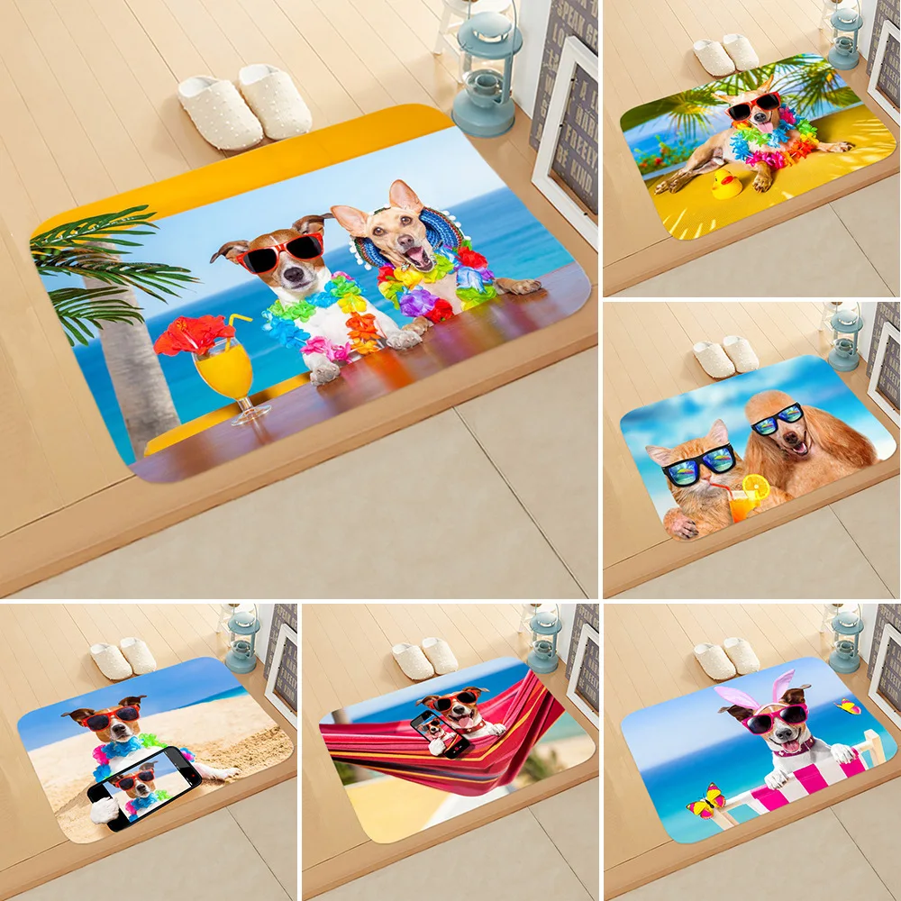 

Cute Dog Doormat Anti-slip Absorb Water Bath Mat Bathroom Home Kitchen Bedroon Floor Mat Entrance 40*60cm DD-0108