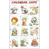 december cat patterns counted cross stitch 11ct 14ct 18ct diychinese cross stitch kits embroidery needlework sets
