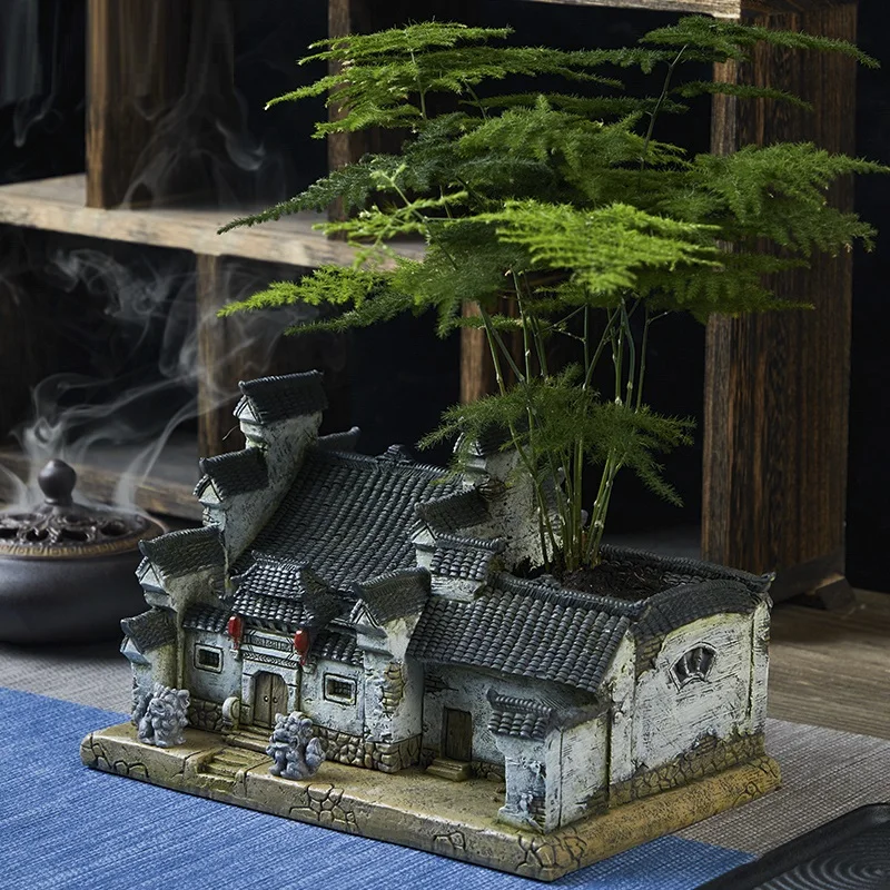 

Цветочный горшок с лампой, декор бонсай для выращивания зеленых растений, балкона, микрокерамика, рабочий стол, для офиса, сада, керамическа...