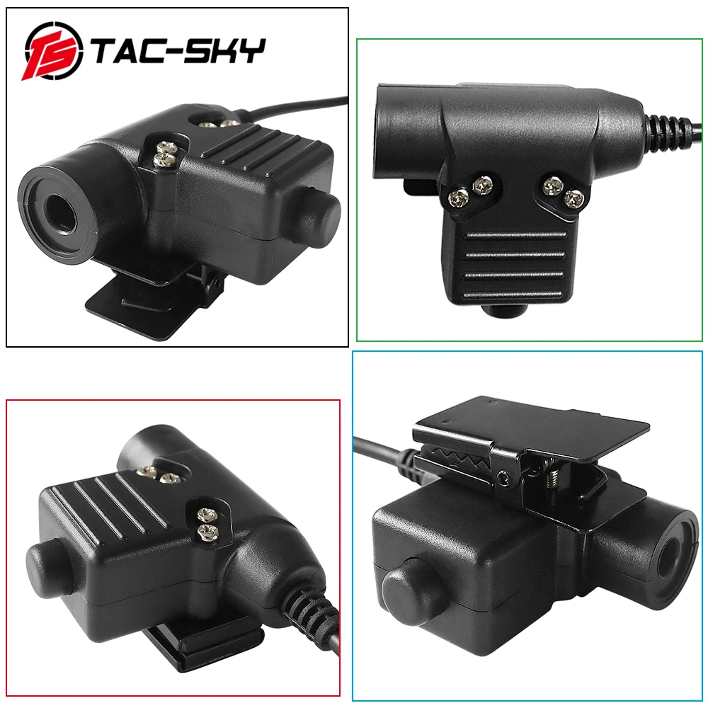 TAC-SKY Tactical Headset Ptt Military Adapter 6-Pin U94 Spring Wire Ptt Suitable For AN/PRC 148152 Walkie-Talkie Dummy Case