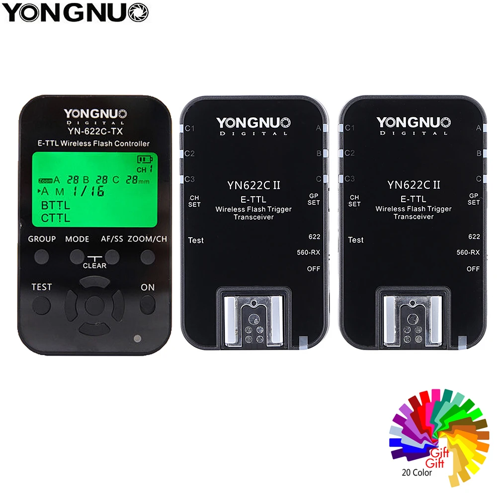 Yongnuo YN622C II YN-622C YN622C-Kit Wireless TTL HSS Flash Trigger Set Transmitter + 2X ресиверы для камеры Canon DSLR |