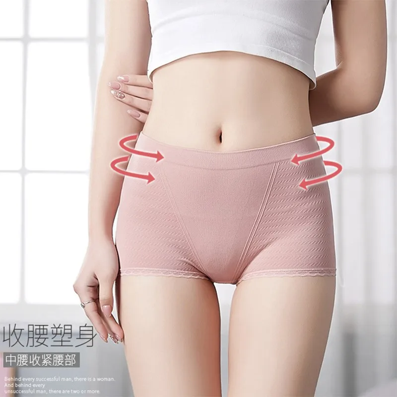 10 шт./партия хлопковое кружевное женское нижнее белье со средней талией