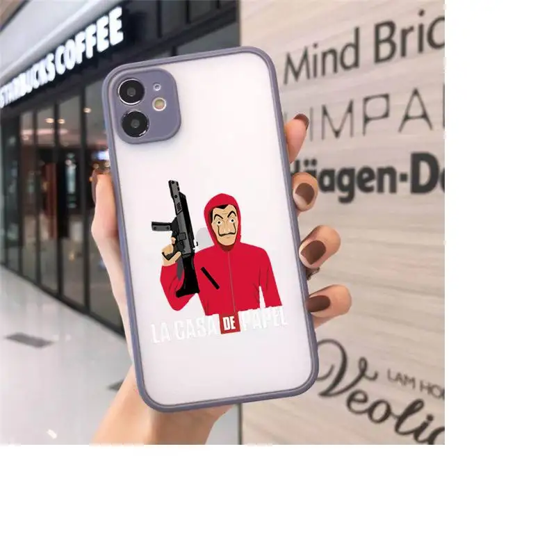 

Money Heist Phone Cases Matte transparent For Gray iPhone 12 Mini 11 Pro XR XS Max 7 8 Plus X Back Cover