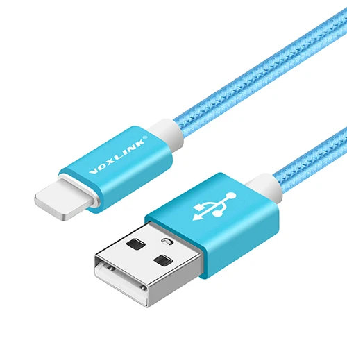 Blue VOXLINK 8 Pin USB кабель быстрого зарядного устройства переходной USB кабель для iphone 7 6s iphone xs плюс 5 5S ipad mini Мобильный телефон кабели - Цвет: Blue