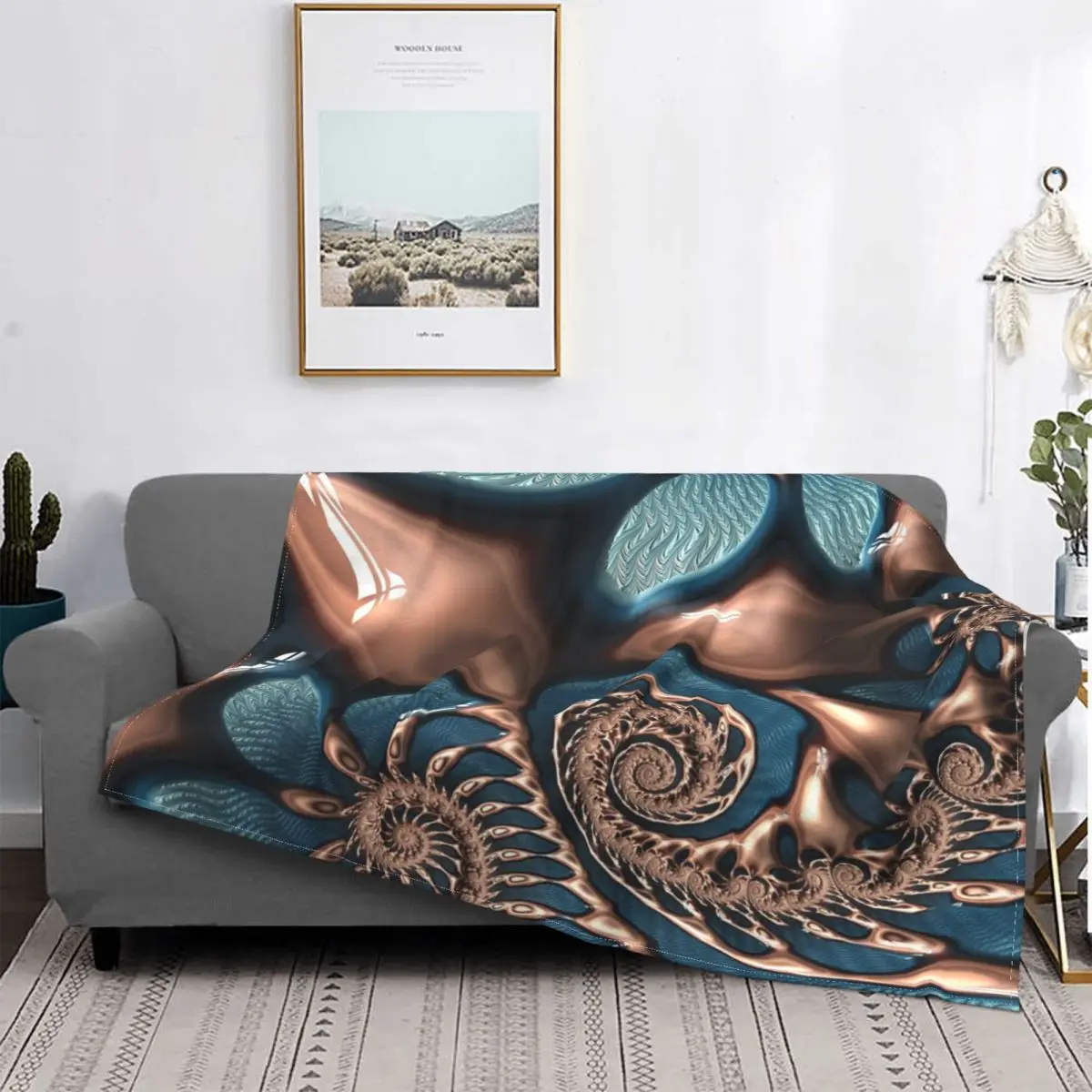 

Manta de remolino verde azulado y Chocolate, colcha de cama secros, manta de cama de lino, manta double, текстиль для el hoga