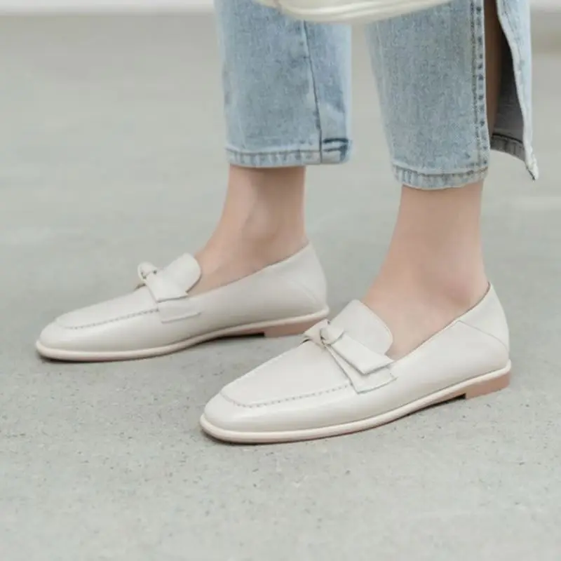 

Rizabina New Flat Shoes Women Genuine Leather Flat Heel Shoes Women Casual Fashion Spring Shoes Women Footwear Size 34-40