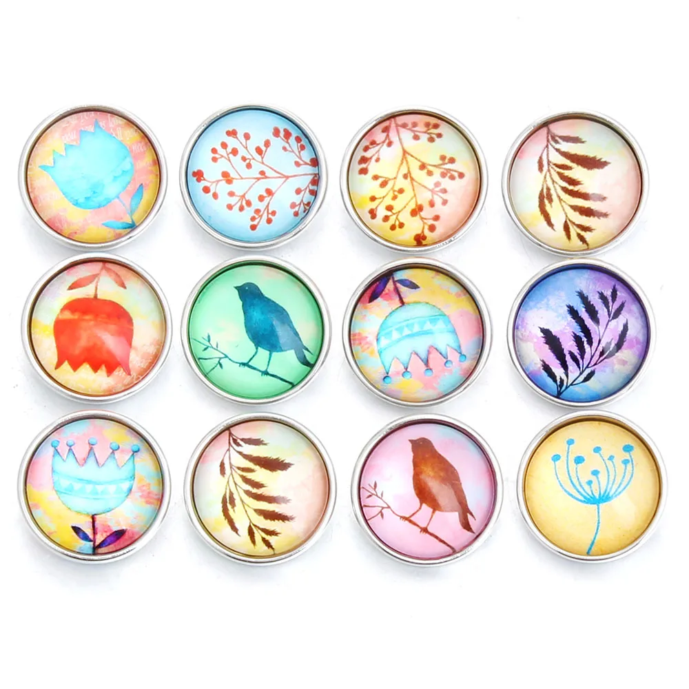 10 шт./лот новинка 18 мм ювелирное изделие смешанный узор с собачкой стеклянная