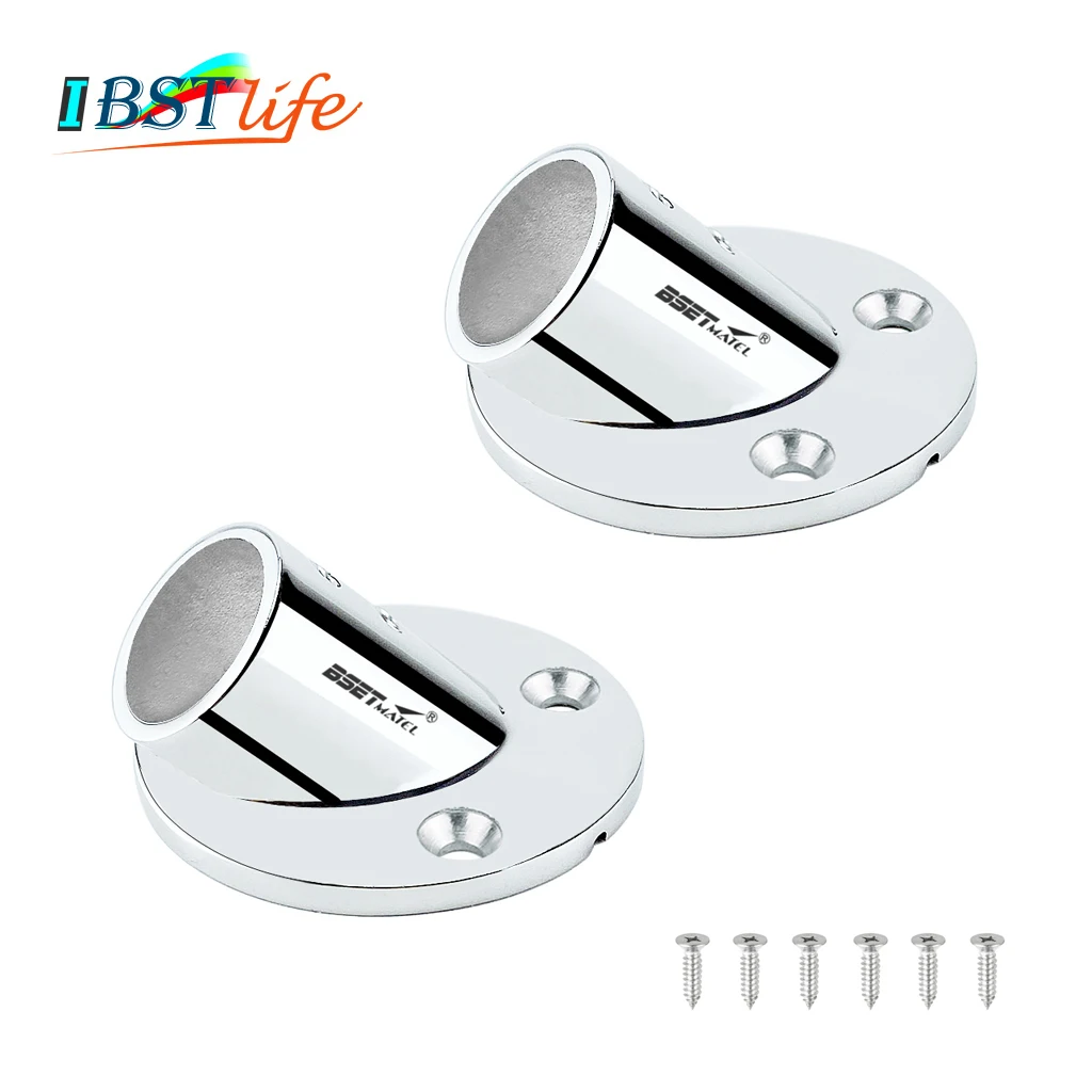 

2PCS Multiple Angles 316 Stainless Steel Boat Round Base Marine Hand Rail Fitting Rail Tube Stanchion Base Column Accessories