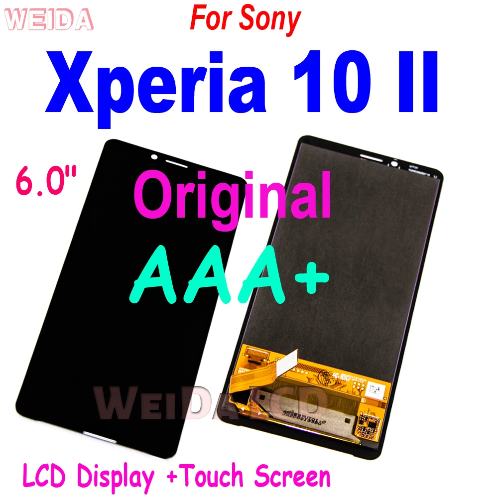 Оригинальный OLED ЖК-дисплей для Sony Xperia 10 II сенсорный экран дигитайзер панель в
