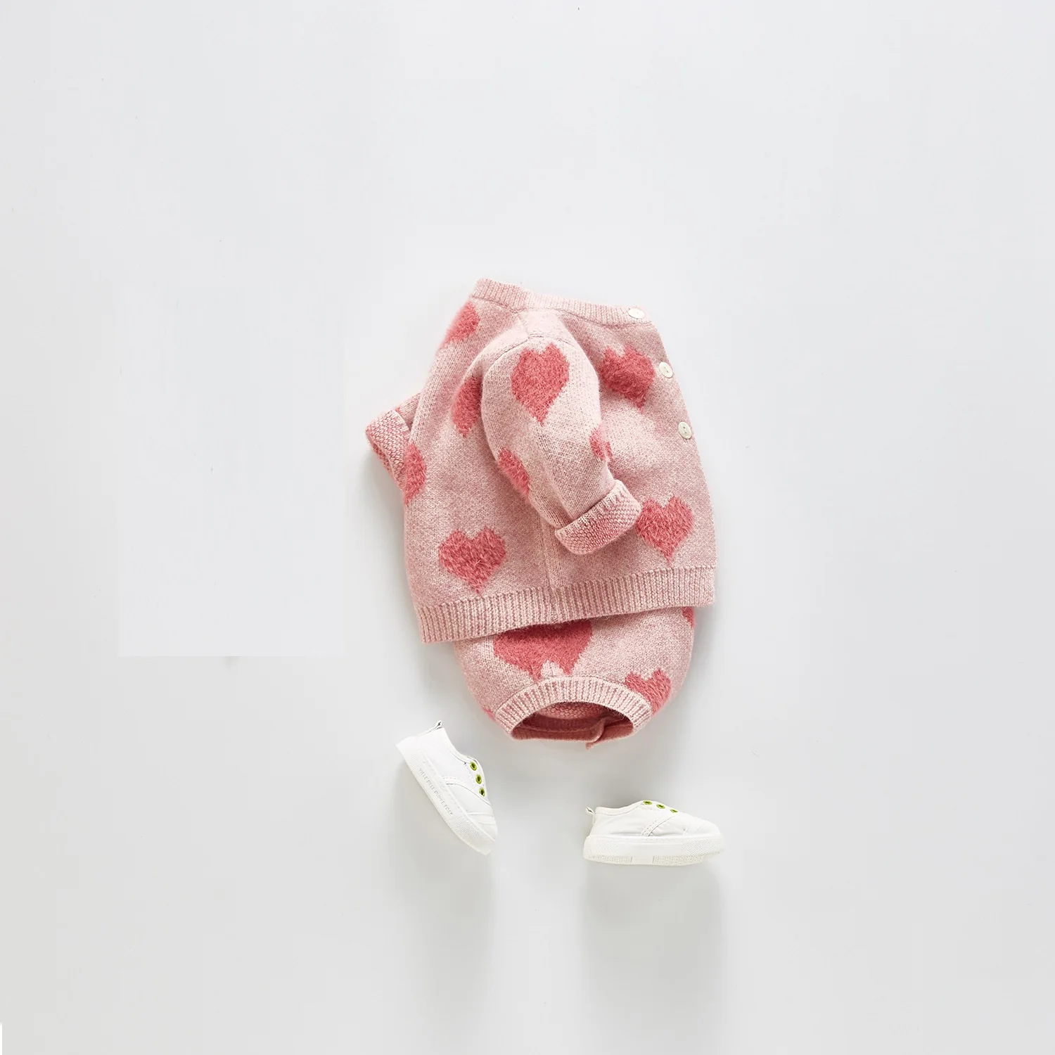 Baby Knitted Clothes Girls Rompers Jumpsuit Boy Newborn Infant Sleeveless Outfits Cute Heart Overall Cardigan | Мать и ребенок