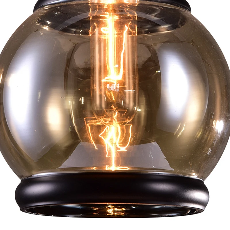 

Vintage Loft Pendant Light Industrial Style Amber Glass Lamp Bar/Restaurant Retro Room Bar Bed Room 3 Style Pendant Light