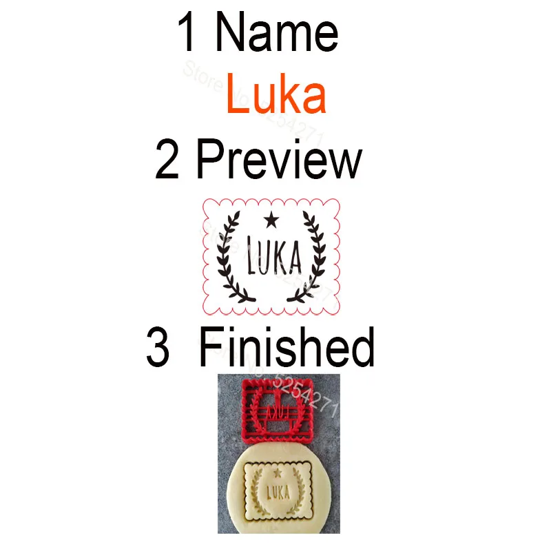 Именная формочка для печенья-Персонализированная печенья с круглым именем на