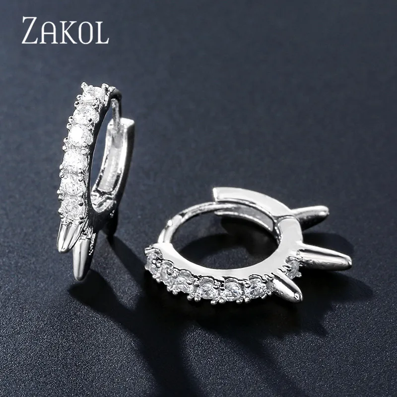 Женские и мужские серьги кольца с фианитом заклепками|Серьги-кольца| |
