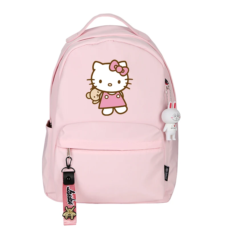Модный женский рюкзак с аниме Hello Kitty школьные сумки для девочек-подростков милый