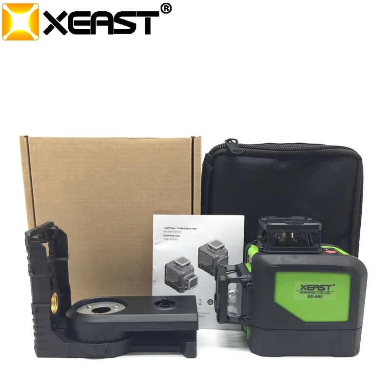 XEAST XE-902 8 Линейный лазерный уровень 360 самонивелирующийся 3D лазерный уровень вертикальный и горизонтальный крест супер мощный зеленый лазерный луч