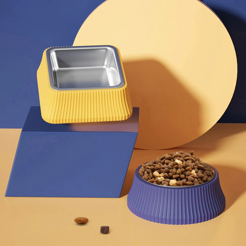 

Cat Bowl Stainless Steel Non-Slip Puppy Drinking Dish Feeder Dogs Cats Water Food Bowl Kitten Split Feeding Dish Pet Supplies