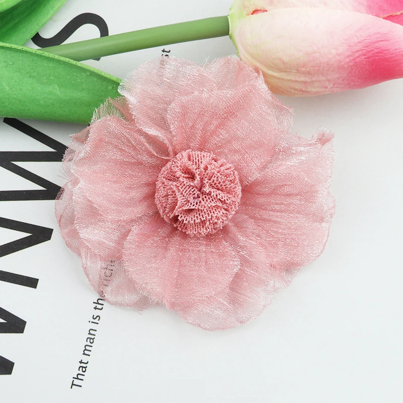 29 5PCS /33 Colors Mini Chiffon Fabric Flower For Wedding Invitation Artificial Flowers For Dress Decoration - Цвет: 29