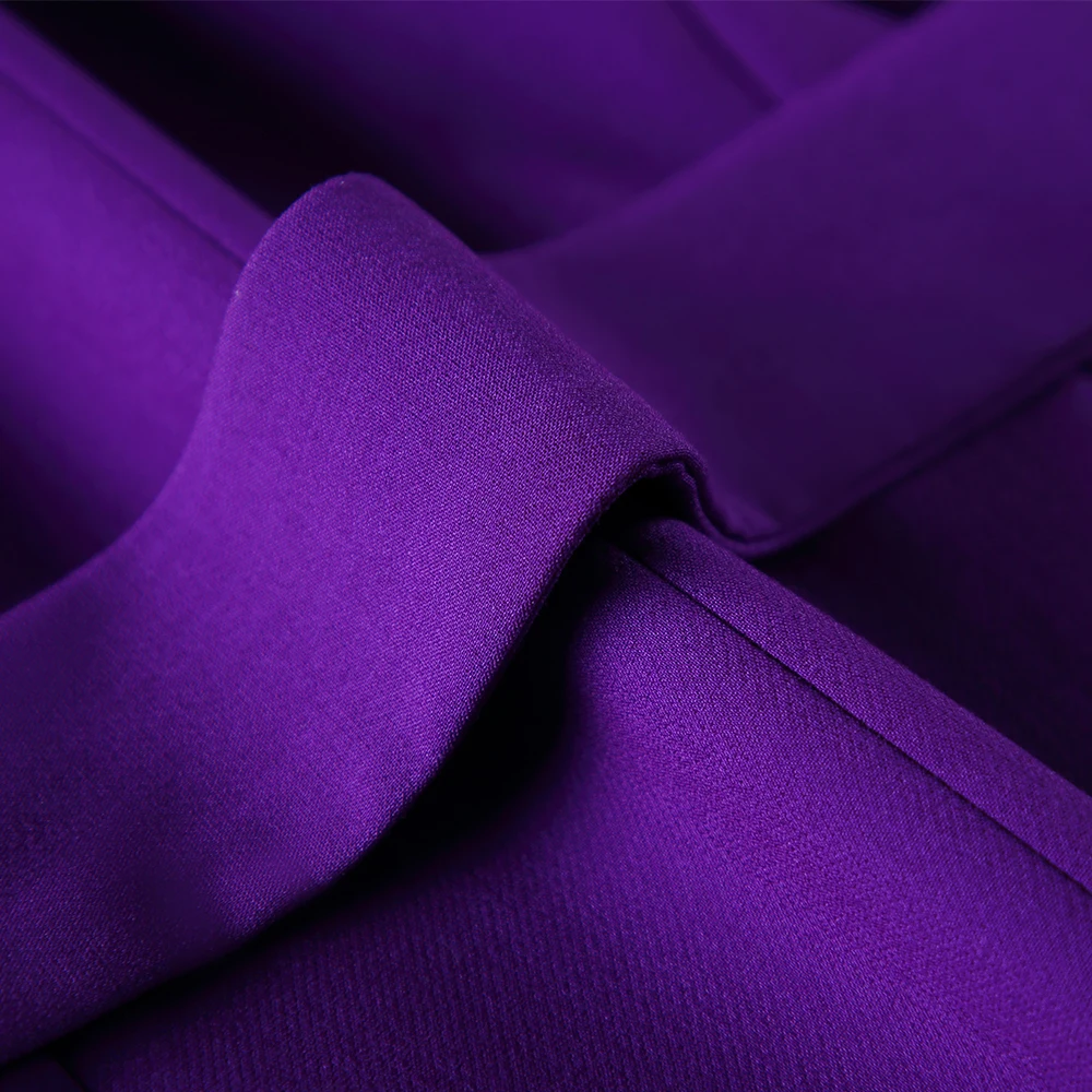 

Purple Black Women Work Business Formal Pant Suit With Belt Oversize 2 Piece Set For Office Lady Interview Wear