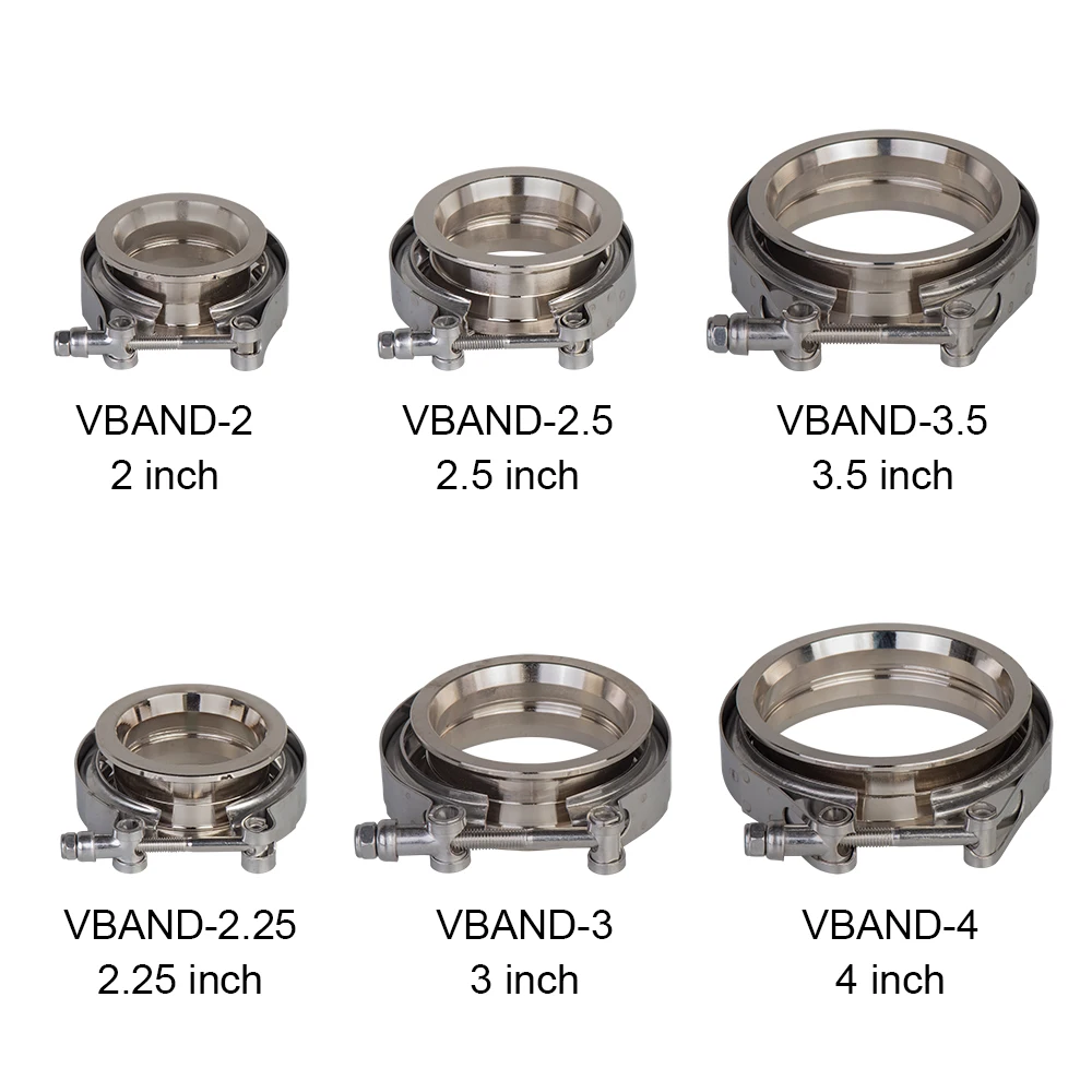 

universal 2,2.25,2.5,3,4 inch V-Band Clamp Flange Kit Turbo Downpipe Wastegate V-band Turbo Exhaust Pipes Car Accessories