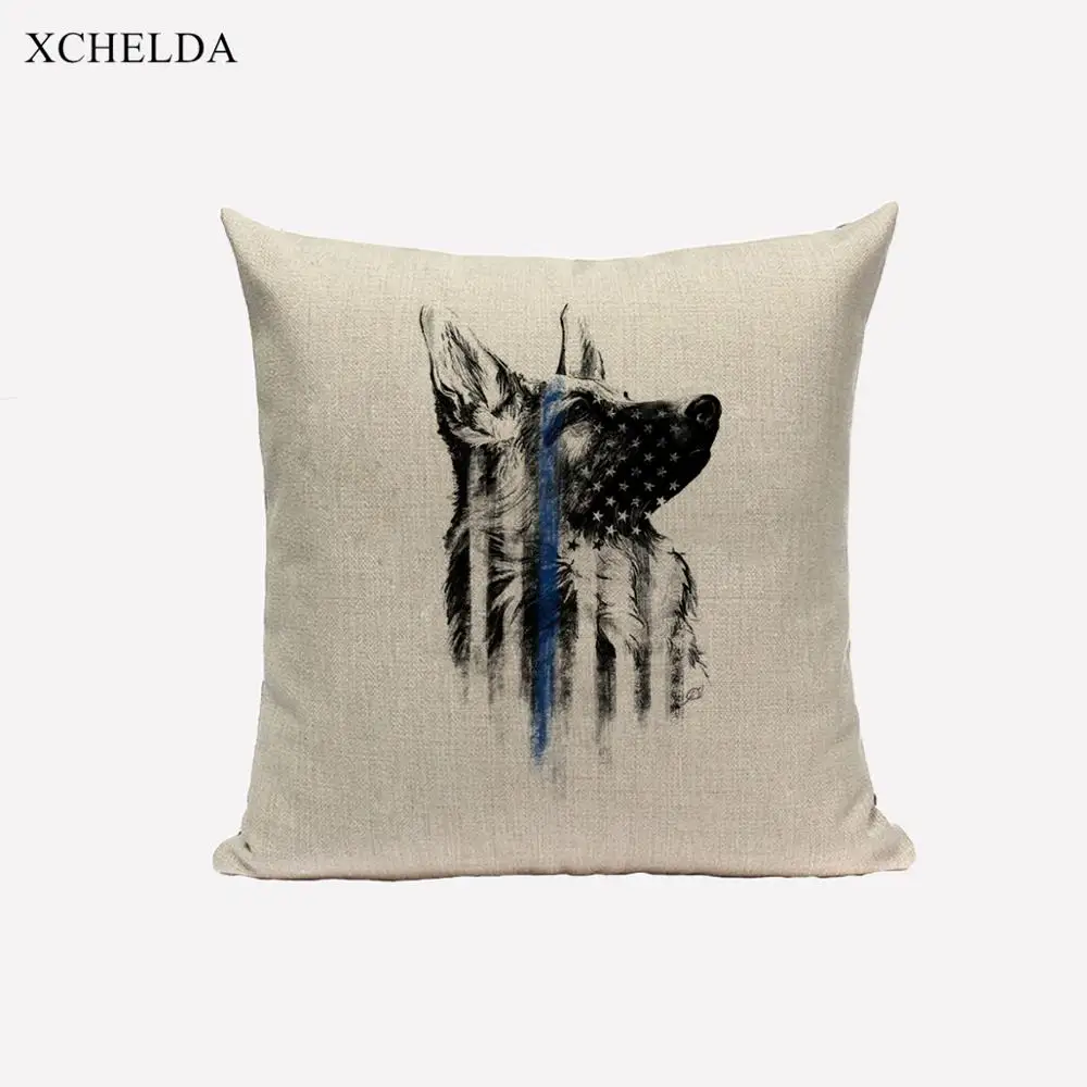Чехол для подушки чехол с собакой Хлопковый в виде животного немецкой овчарки 45*45